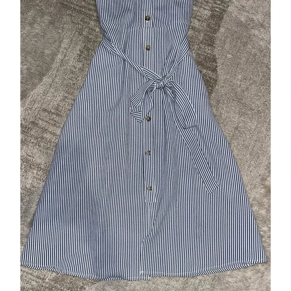 Women's Monteau Los Angeles Striped Sleeveless Midi Tank Dress Size S - Picture 3 of 4